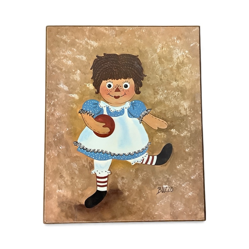 Vintage Raggedy Ann Plaque Signed